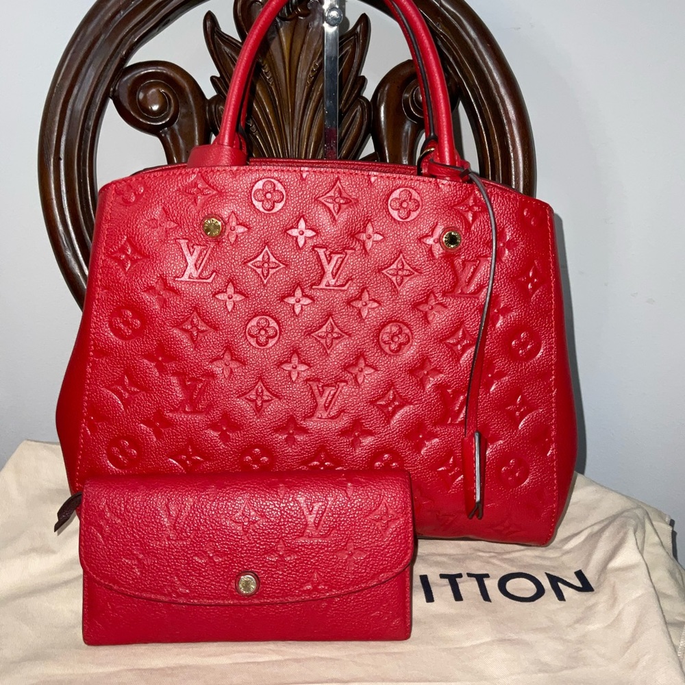 Louis Vuitton Red Empriente Montaigne PM